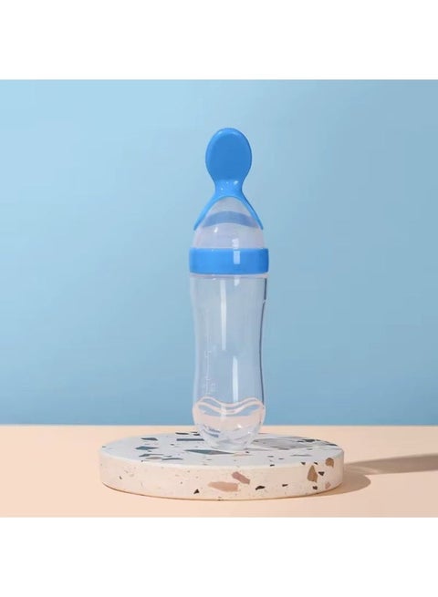 زجاجة رضاعة وملعقة سيليكون قابلة للضغط (خالية من مادة BPA)